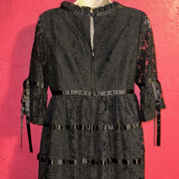 Betsey Johnson black lace and ribbon Babydoll dress. Sz 8. - Picture 9 of 17